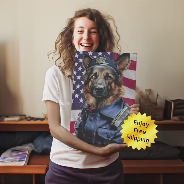 Paw Patrol Custom Police Pet Portraits in Oil Canvas